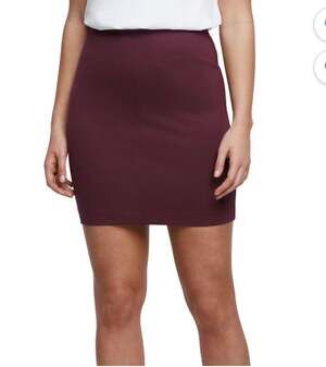 American Apparel Interlock Pencil Mini Skirt in Burgundy